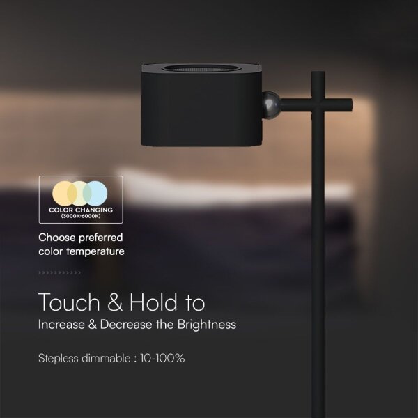 LED Stmievateľná magnetická stolná lampa 4v1 LED/3W/5V 3000-6000K 1800 mAh čierna