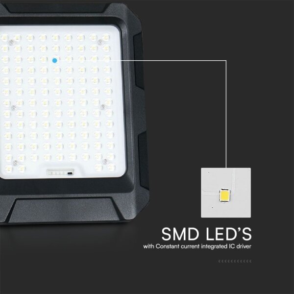 LED solárny reflektor 10W/3,7V IP65 4000K čierny + DO