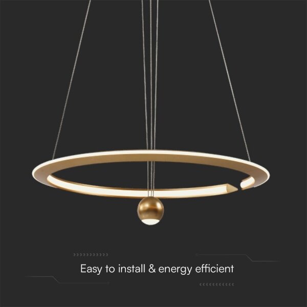 LED Luster na lanku LED/45W/230V 3000K pr. 62 cm zlatá