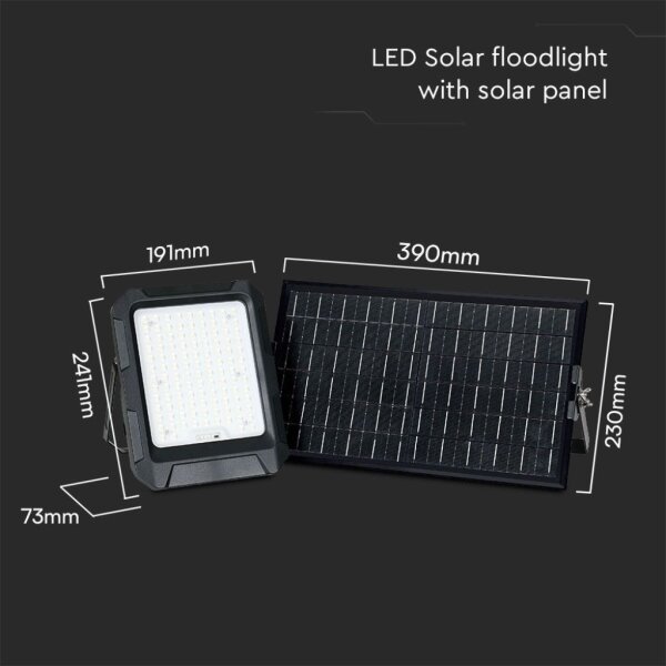 LED Solárny reflektor LED/15W/3,7V IP65 4000K čierny + DO