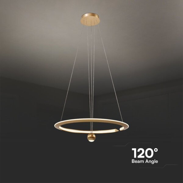 LED Luster na lanku LED/45W/230V 3000K pr. 62 cm zlatá