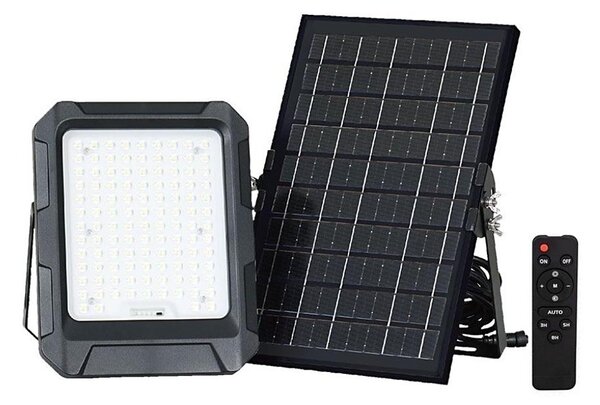 LED solárny reflektor 10W/3,7V IP65 4000K čierny + DO