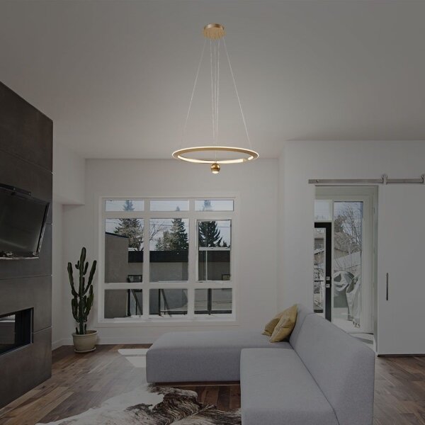 LED Luster na lanku LED/45W/230V 3000K pr. 62 cm zlatá