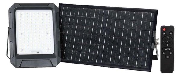 LED Solárny reflektor LED/15W/3,7V IP65 4000K čierny + DO