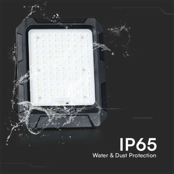 LED solárny reflektor 10W/3,7V IP65 4000K čierny + DO
