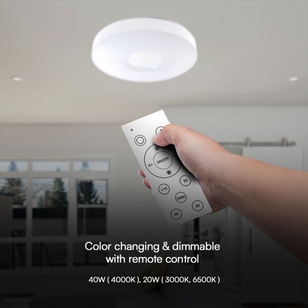 LED Stmievateľné stropné svietidlo LED/40W/230V 3000-6500K 39 cm biela + DO