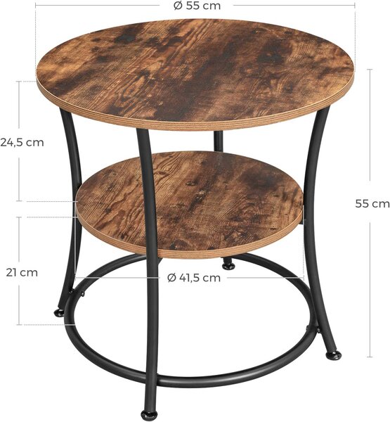 VASAGLE Konferenčný stolík okrúhly 55 cm