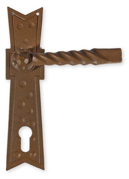 GALBUSERA Kovaná kľučka model 526 - spätná pružina, PZ, 92 mm, červeno-hnedá corten