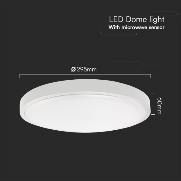 LED Kúpeľňové stropné svietidlo so senzorom LED/18W/230V IP44 3000K pr. 29 cm+DO