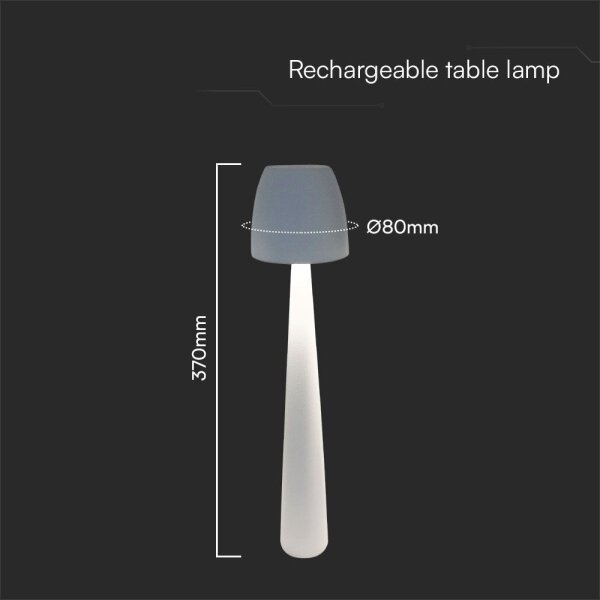 LED Stm. nabíjacia dotyková stolná lampa LED/3W/5V 3000-6000K biela
