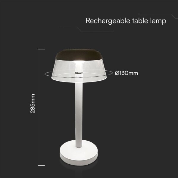 LED Stm. nabíjacia dotyková stolná lampa LED/3W/5V 3000-6000K biela