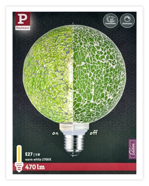 LED Stmievateľná žiarovka MOSAIC G125 E27/5W/230V 2700K - Paulmann 28747