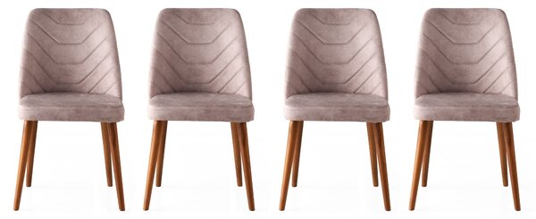 Kalune Design Sada 4 ks jedálenských stoličiek Dallas orech/béžová