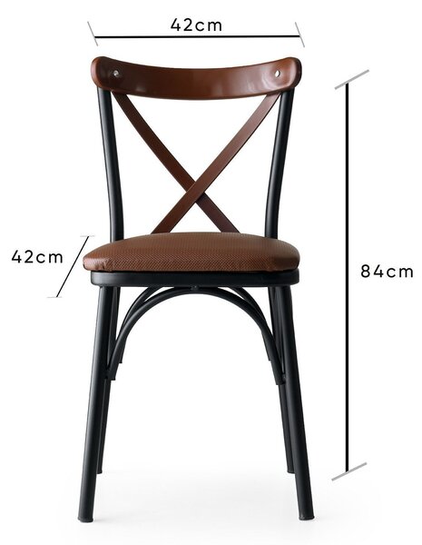 Kalune Design Sada 4 ks jedálenských stoličiek Ekol Bor hnedá/čierna
