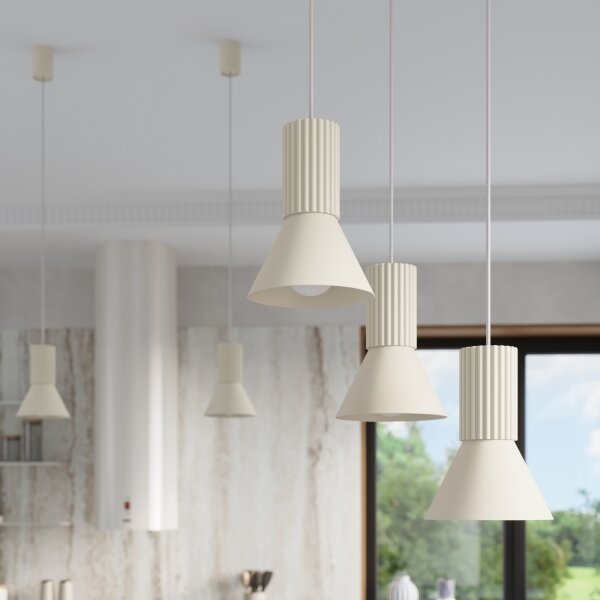 Sollux SL.1871 - Závesný luster ESTRIA na lankách 3xE14/10W/230V, priemer 30 cm, krémový