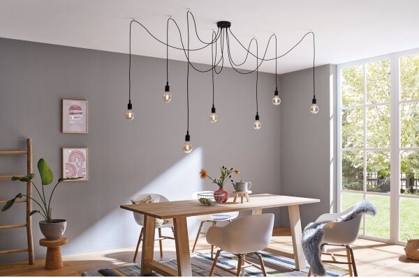 Paulmann 50390 - Luster na lanku NEORDIC 7xE27/20W/230V pavúk