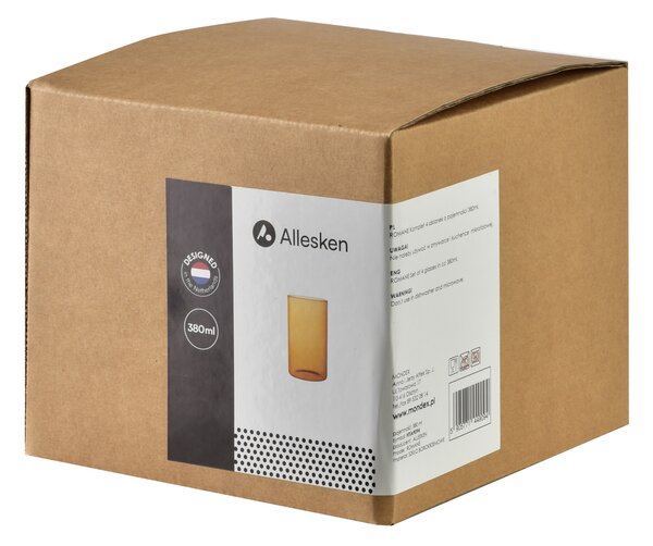 Allesken Sada 4 ks pohárov ROMANE 380 ml medová