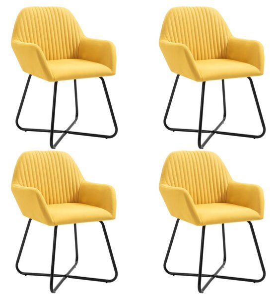 Jedálenské stoličky 4 ks žlté látka