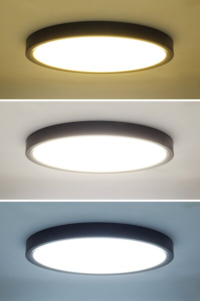 SOLIGHT LED osvetlenie s diaľkovým ovládačom Estela Black 36W, 2700lm, 30cm, CCT