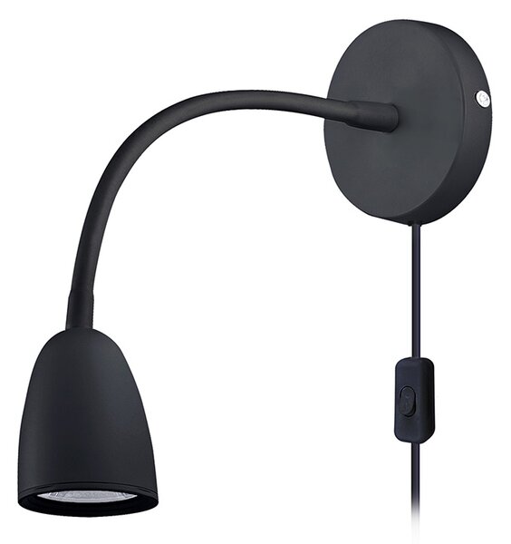 SOLIGHT LED nástenná lampička, stmievateľná, 4W, 280lm, 3000K, čierna