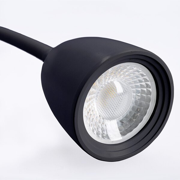SOLIGHT LED nástenná lampička, stmievateľná, 4W, 280lm, 3000K, čierna