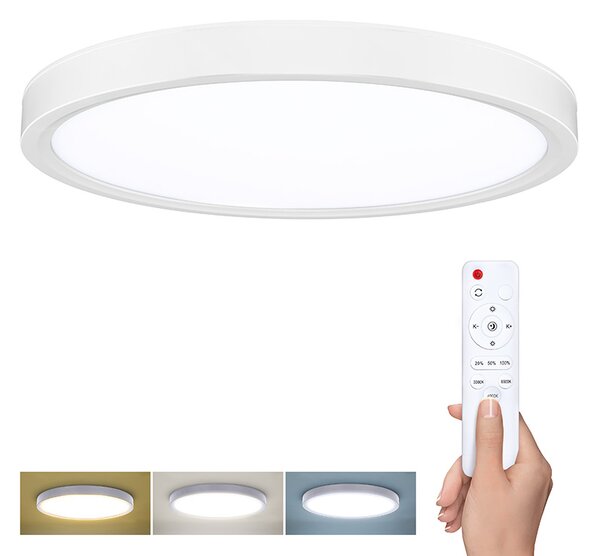 SOLIGHT LED osvetlenie s diaľkovým ovládaním Estela White, 36W, 2700lm, 30cm, CCT, Dim