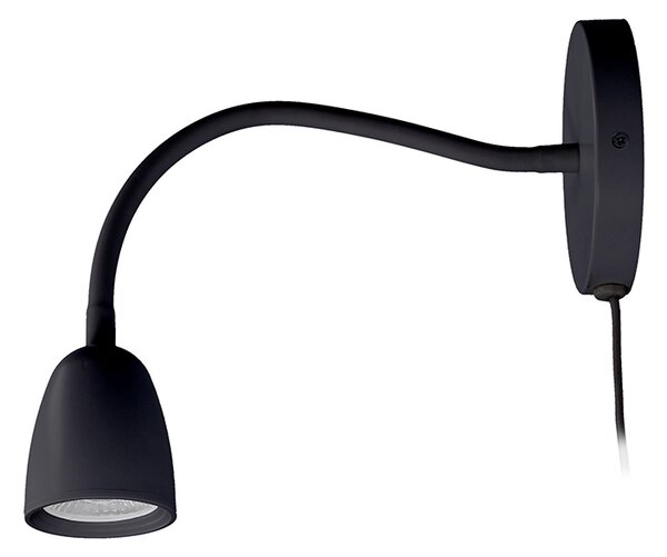 SOLIGHT LED nástenná lampička, stmievateľná, 4W, 280lm, 3000K, čierna