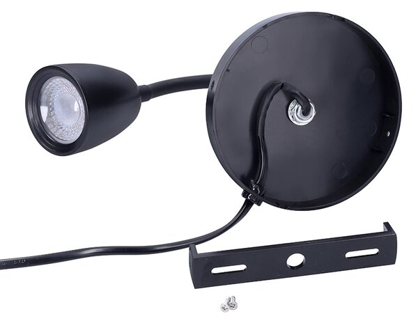 SOLIGHT LED nástenná lampička, stmievateľná, 4W, 280lm, 3000K, čierna