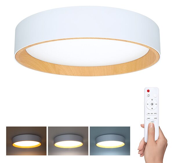 SOLIGHT LED osvetlenie s diaľkovým ovládačom Larios White, 48W, 3360lm, 39cm, CCT