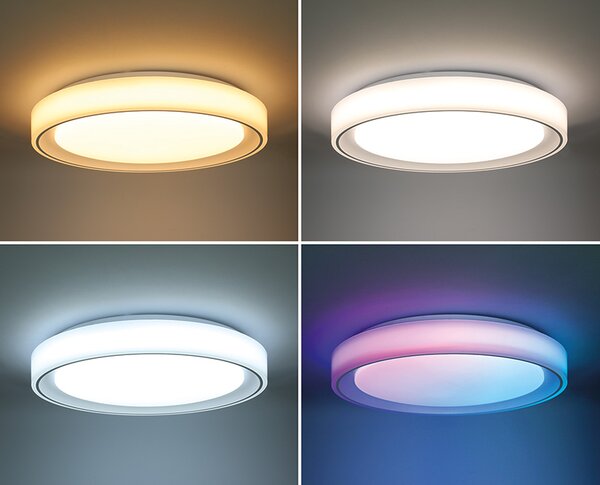 SOLIGHT LED osvetlenie s diaľkovým ovládačom Floco, 30W + 6W RGB, 2100lm, 40cm, CCT