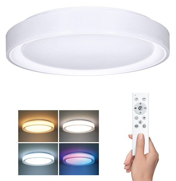 SOLIGHT LED osvetlenie s diaľkovým ovládačom Floco, 30W + 6W RGB, 2100lm, 40cm, CCT