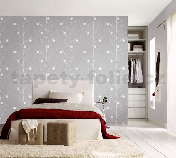 Vliesové tapety na stenu Summer Time 57844, vetvy s listami hnedo-ružové, rozmer 10,05 m x 0,53 m, MARBURG