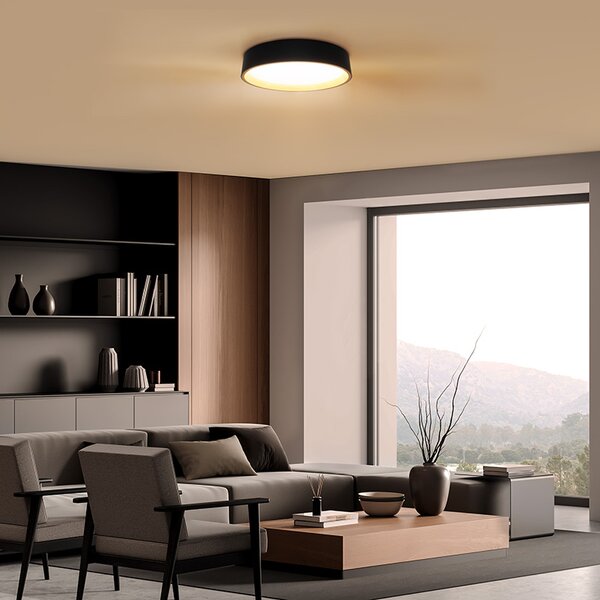SOLIGHT LED osvetlenie s diaľkovým ovládaním Larios Black 48W 3360lm 39cm CCT