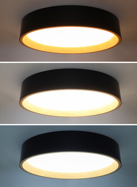 SOLIGHT LED osvetlenie s diaľkovým ovládaním Larios Black 48W 3360lm 39cm CCT