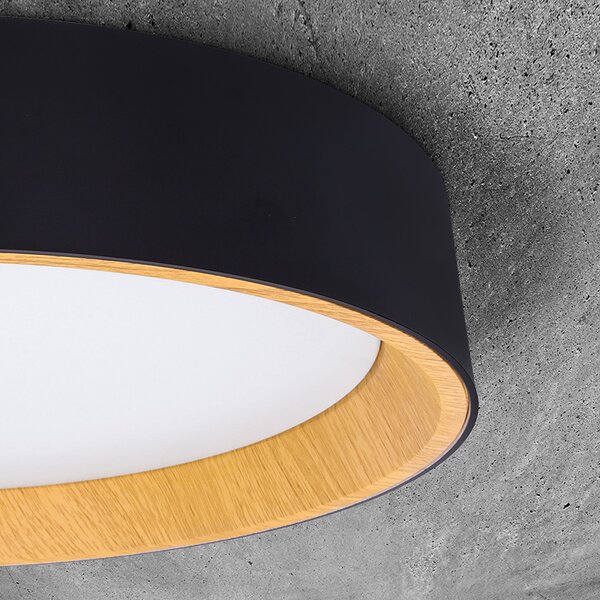 SOLIGHT LED osvetlenie s diaľkovým ovládaním Larios Black 48W 3360lm 39cm CCT