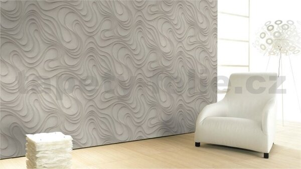 Luxusné vliesové tapety na stenu Colani Evolution 56319, vlnovky svetlo hnedé, rozmer 10,05 m x 0,70 m, Marburg
