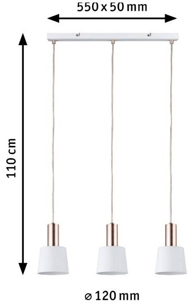 Paulmann 79657 - 3xE14/20W Luster na lanku NEORDIC HALDAR 230V