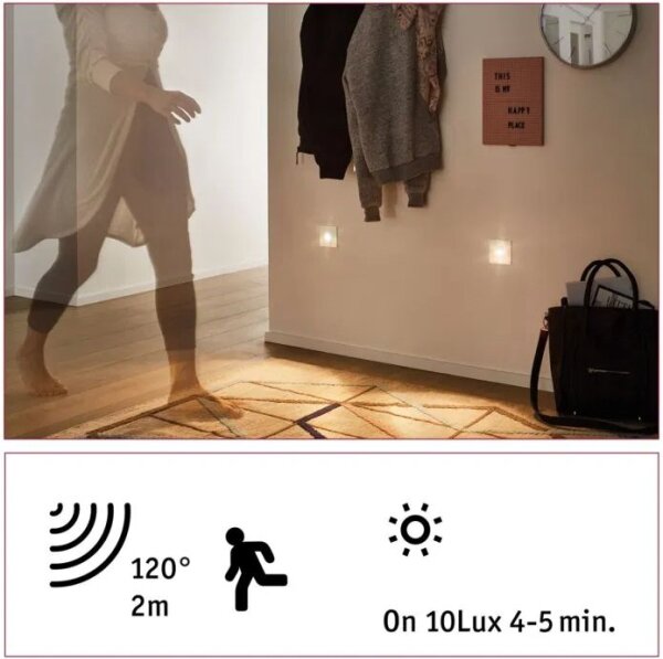 Paulmann 92923 - LED/1,1W Schodiskové svietidlo so senzorom WAND 230V 2700K
