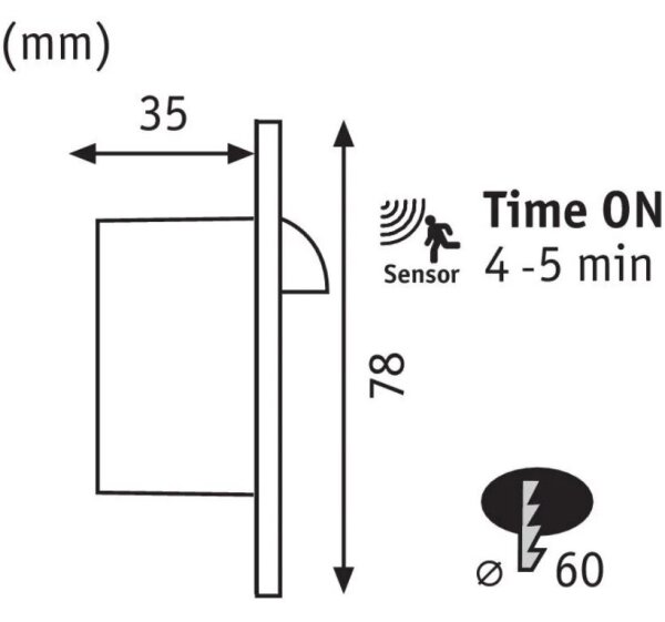 Paulmann 92925 - LED/2,7W Schodiskové svietidlo so senzorom WAND 230V
