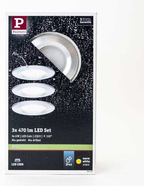 Paulmann 93462 - SADA 3xLED/6W IP44 Kúpeľňové podhľadové svietidlo NOVA 230V