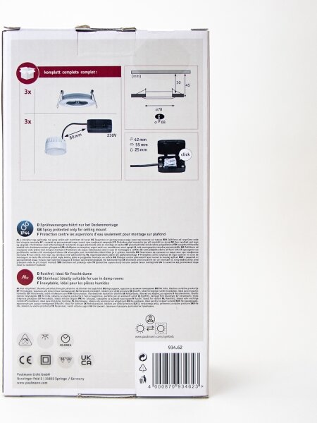 Paulmann 93462 - SADA 3xLED/6W IP44 Kúpeľňové podhľadové svietidlo NOVA 230V