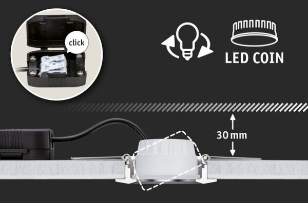 Paulmann 93483 - SADA 3xLED/6,5W IP23 Stmievateľné kúpeľňové svietidlo NOVA 230V