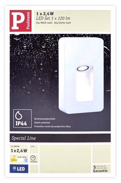 Paulmann 93809 - LED/2,4W IP44 Vonkajšie nástenné svietidlo SPECIAL LINE 230V