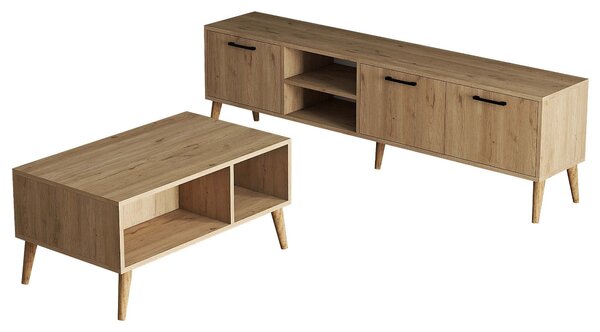 Kalune Design Súprava nábytku do obývacej izby Sety dub prírodný
