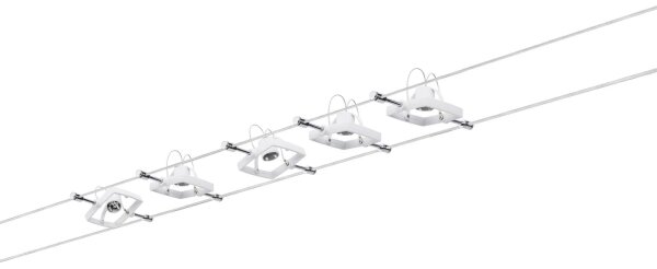 Paulmann 94134 - Súprava 5xGU5,3/10W Kompletný lankový systém MAC 230V biela
