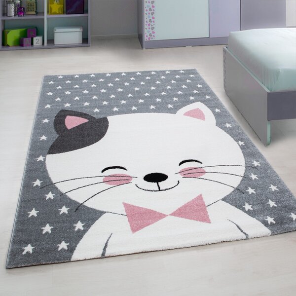 Ayyildiz , Detský kusový koberec Kids 550 pink, 80x150, šedá, detská izba