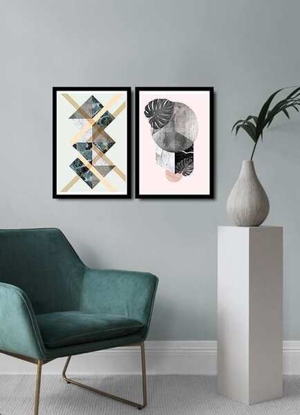 Wallity Sada nástenných obrazov Profitola 36x51 cm 2 ks biela/šedá
