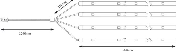 Paulmann 94208 - LED/1,8W Osvetlenie slnečníka PARASOL 5V/USB 1,6m