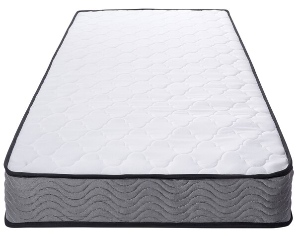 Vreckový pružinový matrac biely 80 x 200 cm stredne tvrdý na jednolôžkovú posteľ s taštičkovými pružinami