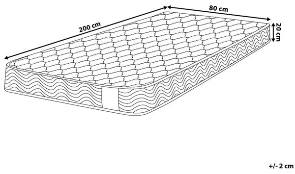 Vreckový pružinový matrac biely 80 x 200 cm stredne tvrdý na jednolôžkovú posteľ s taštičkovými pružinami
